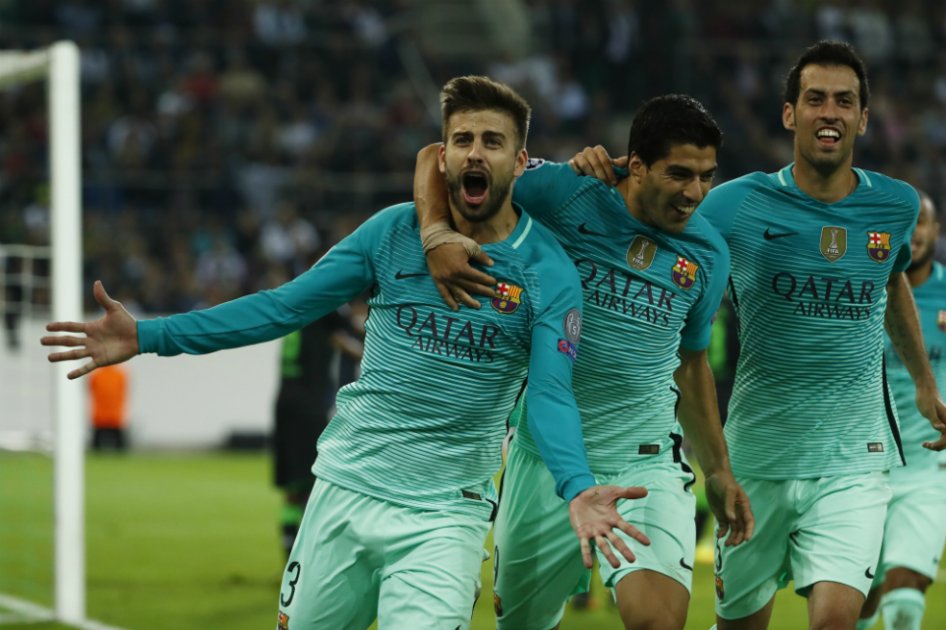 Sin Messi, Barcelona le ganó de visitante 2-1 al Moenchengladbach en Champions