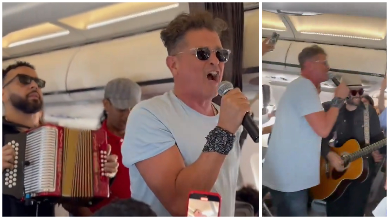 Carlos Vives sorprendió con concierto en un avión: así reaccionaron los pasajeros