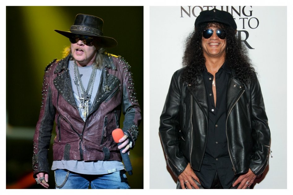El cantante Axl Rose y el guitarrista Slash. 