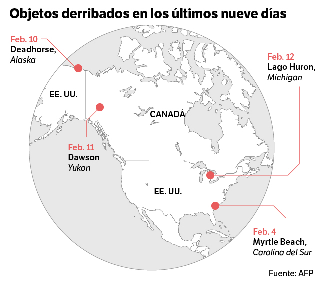 Mapa con los lugares de los derribamientos.