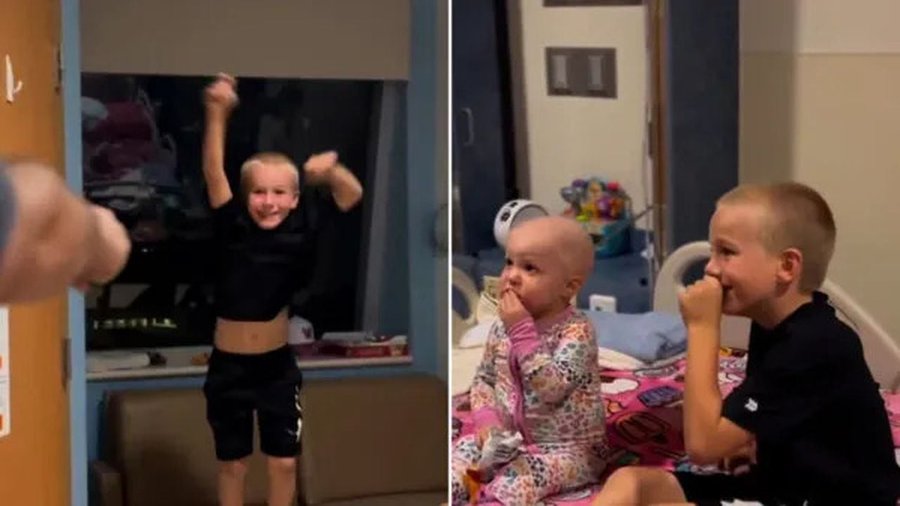 Niño se enteró de que puede ser donante para su hermana con cáncer: así reaccionó