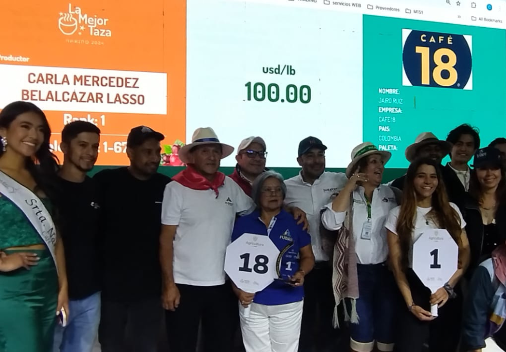Raquel Lasso Muñoz es caficultora de San Pedro de Cartago, Nariño, y logró vender dos lotes de variedades diferentes de café en la subasta La Mejor Taza Nariño.