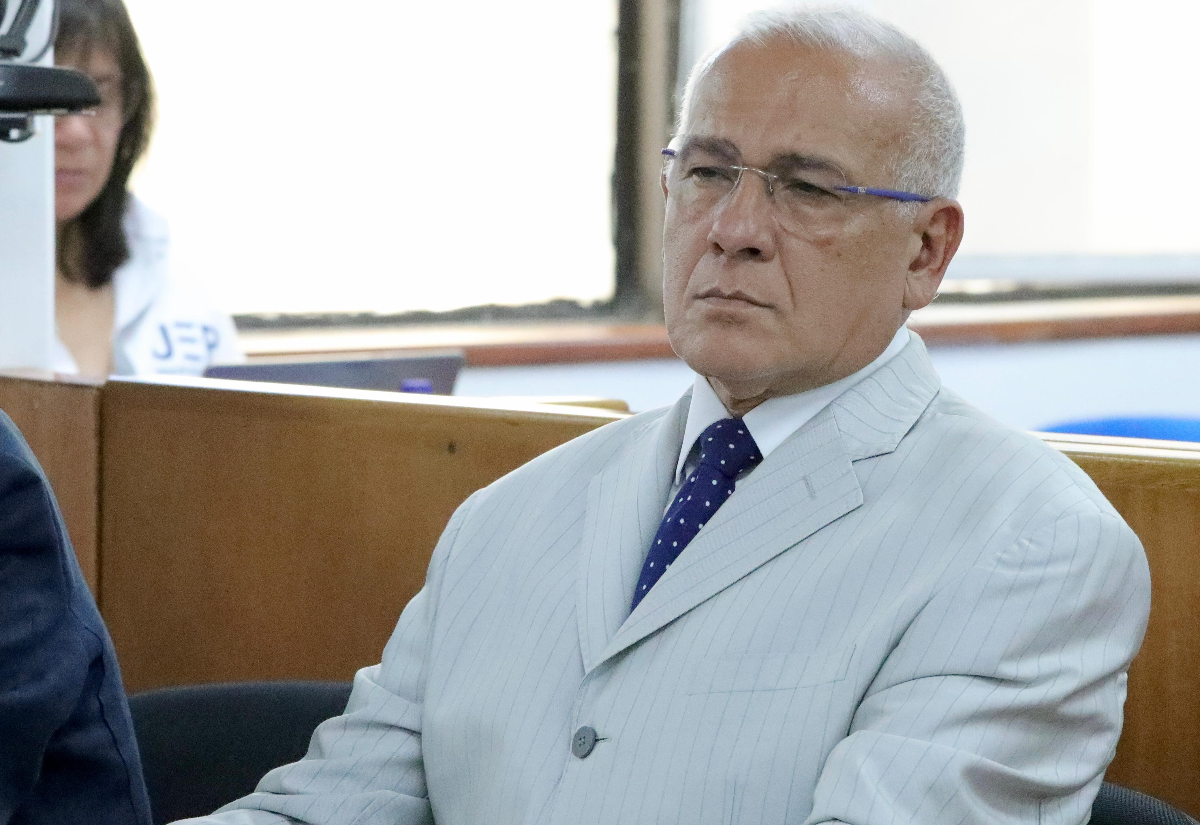 Coronel (r) Publio Hernán Mejía, durante su primera audiencia de juicio en la Jurisdicción Especial para la Paz (JEP).