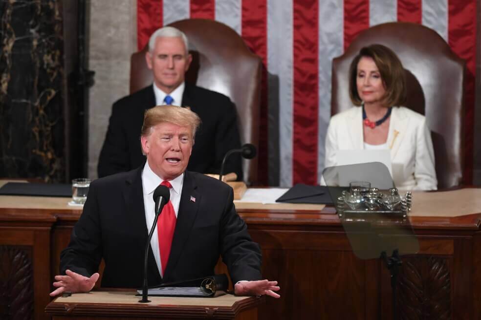 Donald Trump durante el discurso del estado de la Unión. / AFP