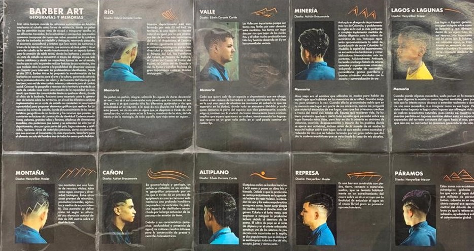 Tabla de imágenes con los diferentes estilos de corte en Barber Art.