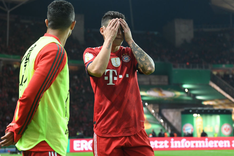James se quedó sin la Copa de Alemania: perdió el Bayern la final ante el Frankfurt