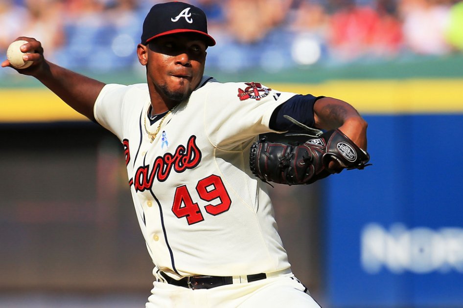 Julio Teherán lanzador de los Bravos de Atlanta. Foto: AFP