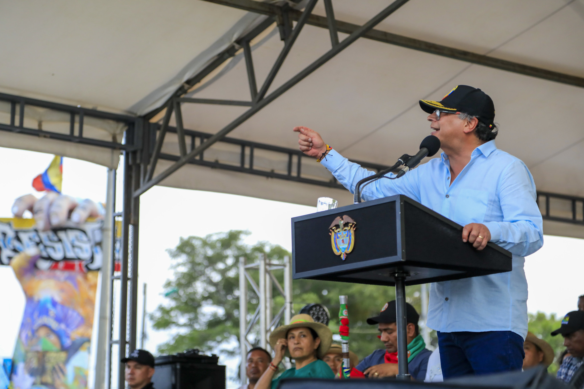 El presidente Gustavo Petro durante encuentro en Cali, este 15 de marzo de 2024.