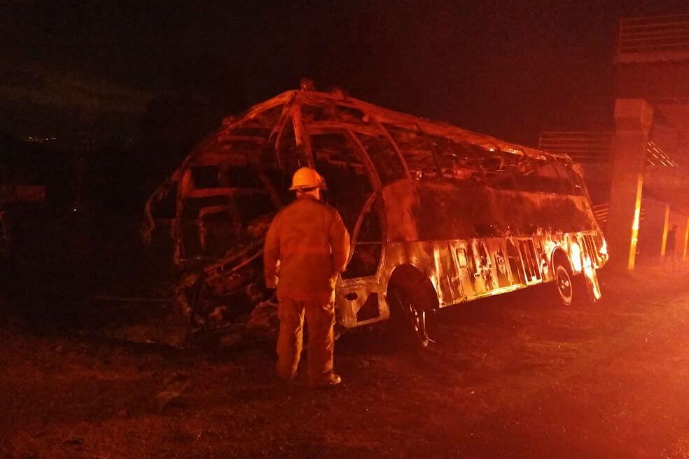 Capturan a responsables de quema de un bus intermunicipal en Soacha