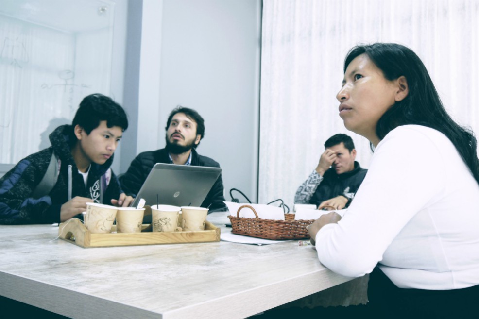 El equipo de Ciclos durante una capacitación con recuperadores.