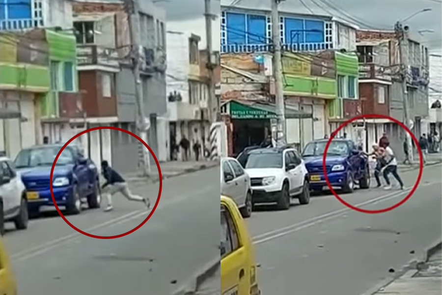 Bicitaxistas atacaron a vehículo de un comerciante en Bogotá
