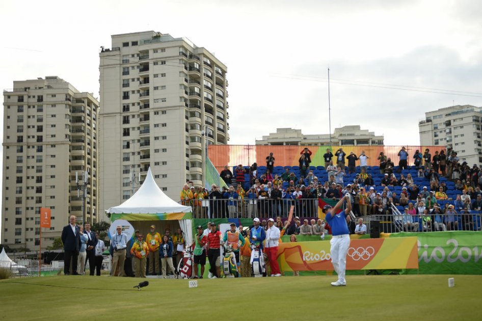 El brasileño Adilson da Silva fue el golfista que dio el primer golpe en un torneo de golf olímpico después de 112 años. Foto: AFP