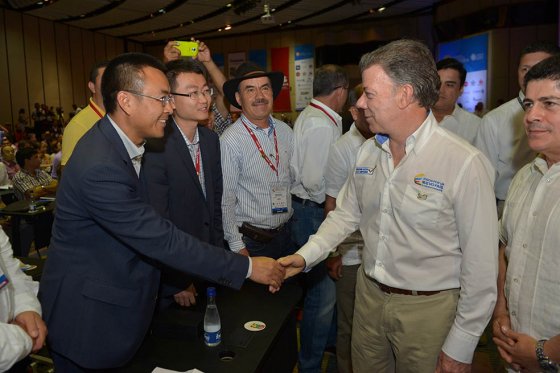 El presidente Juan Manuel Santos en la cumbre de alcaldes en Cartagena, hace dos semanas.