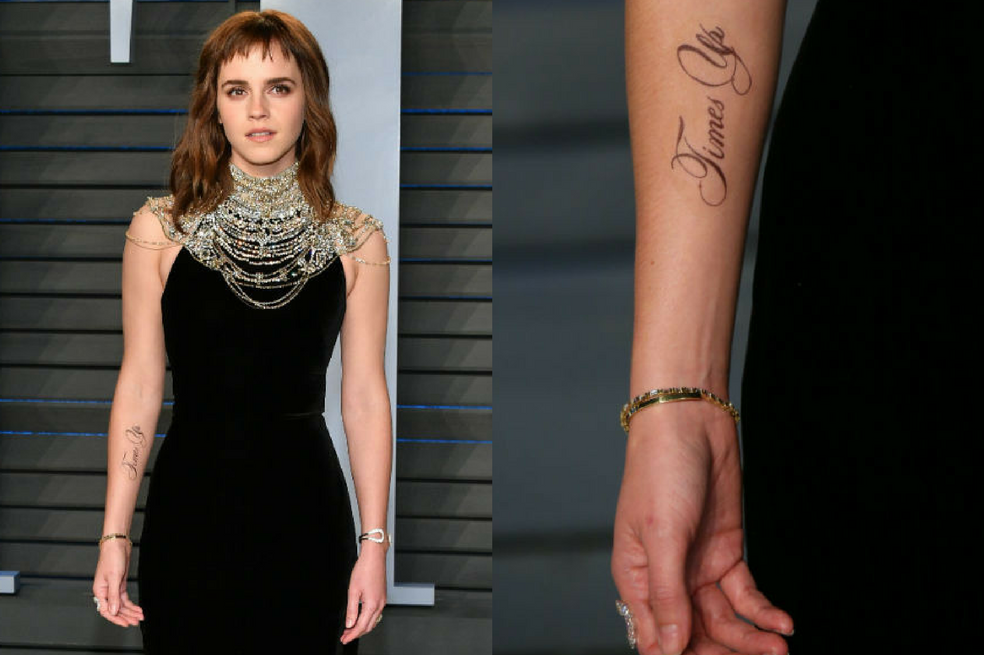 Emma Watson se tatúa lema feminista con error de ortografía