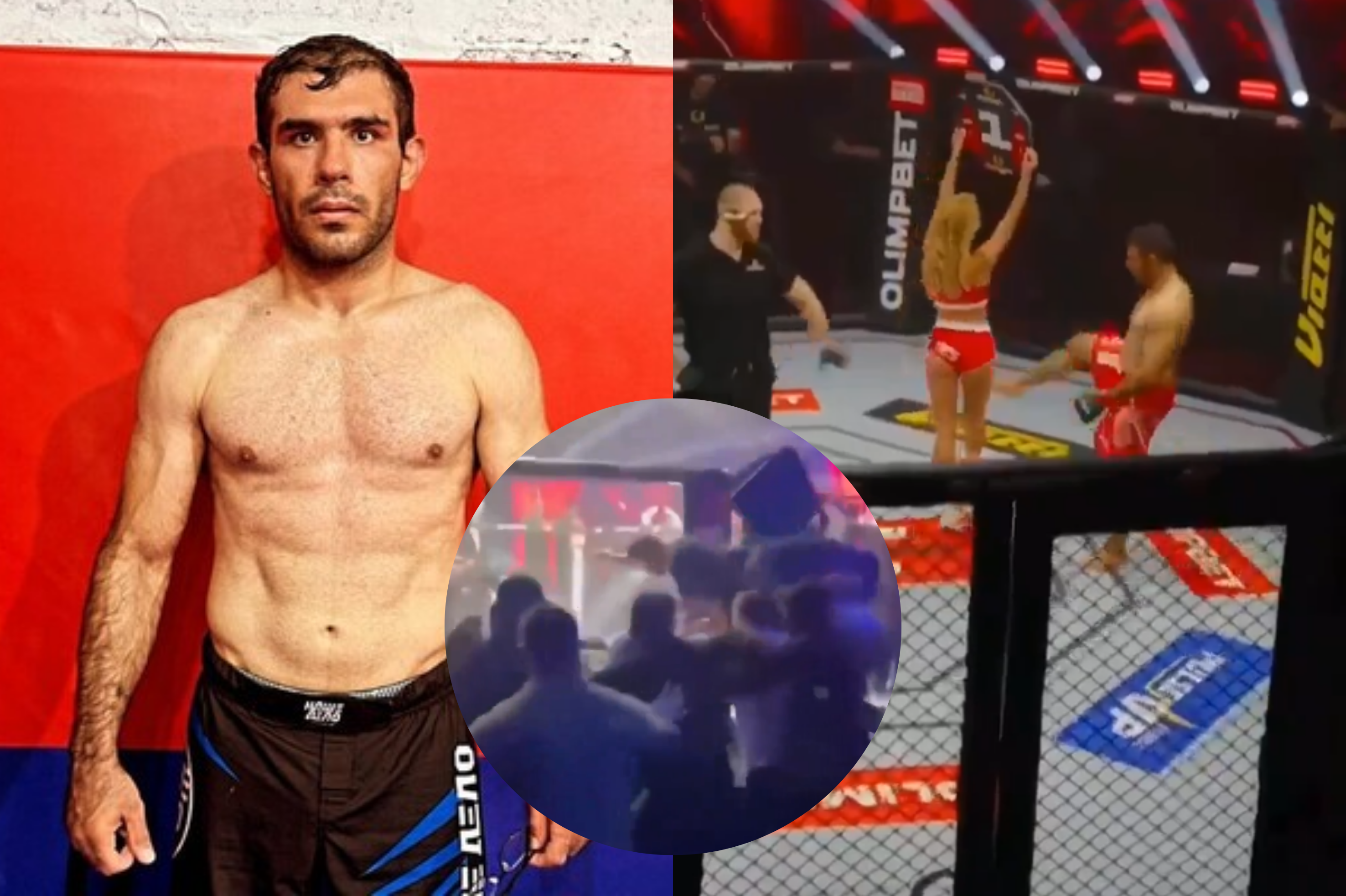 ¡Luchador pateó a modelo en pleno ring! Terminó golpeado por el público y vetado: video