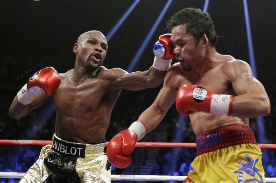 Floyd Mayweather y Manny Pacquiao, protagonizaron la pelea del siglo. Foto: AFP