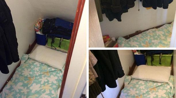 Alquilan en Londres una cama en el hueco de una escalera por $2 millones mensuales
