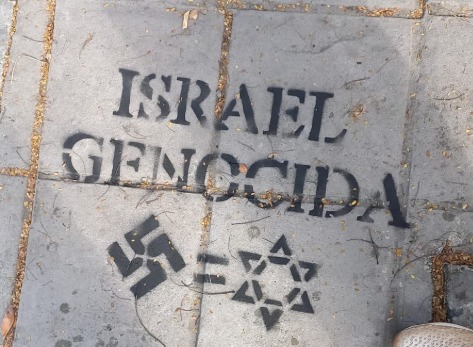 Vandalizaron fachada de una sinagoga en Cali con grafitis antisemitas