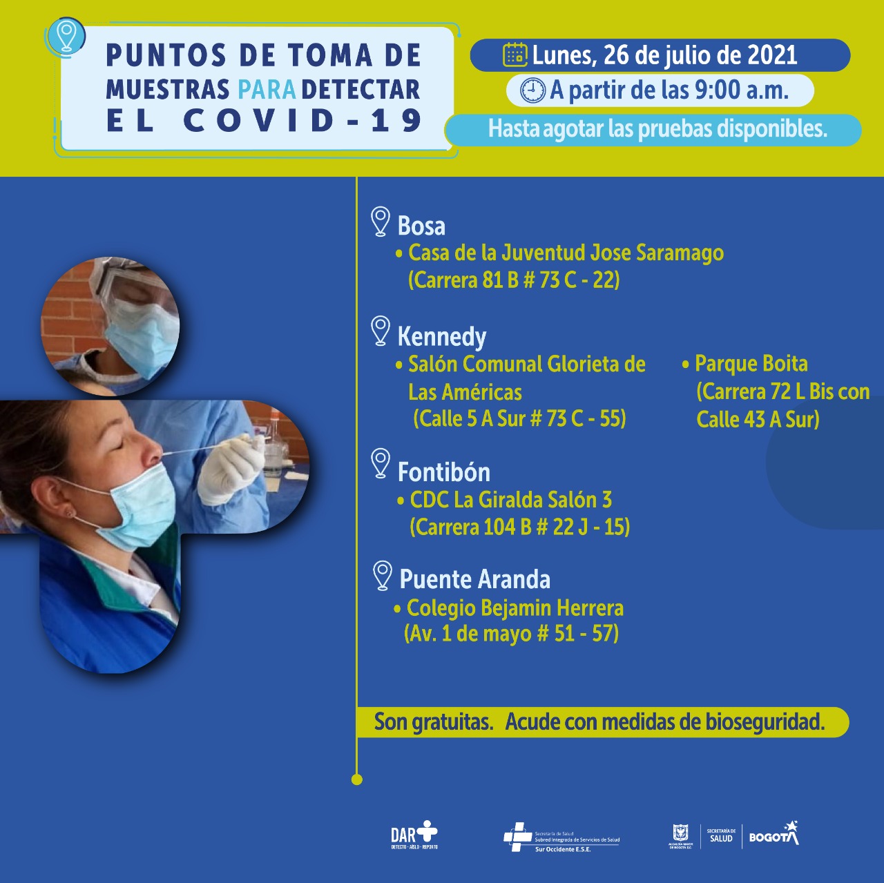 Pruebas Covid gratuitas