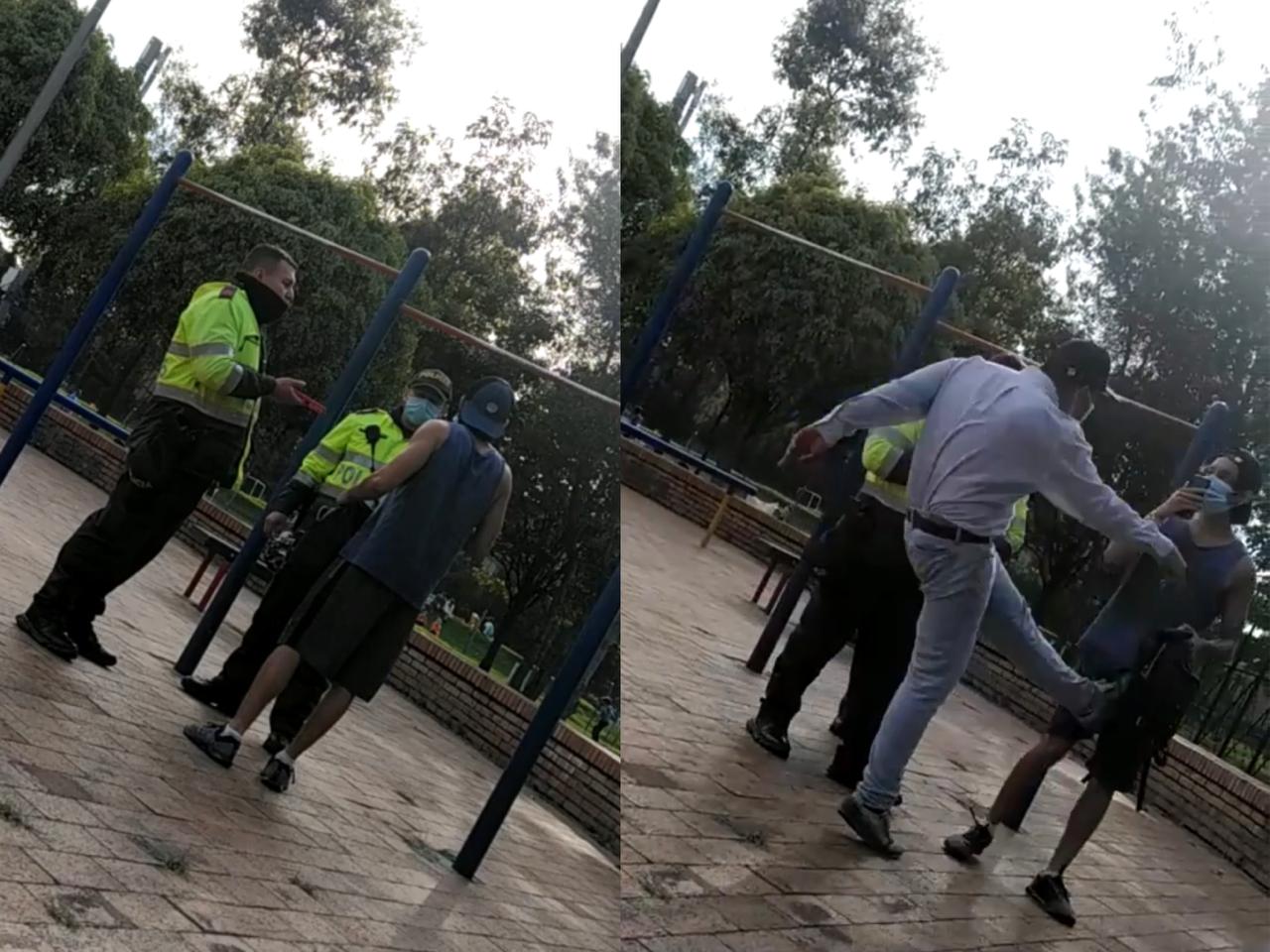 Sin argumentos y por sospecha: dos policías sacaron de un parque público a joven deportista en Bogotá