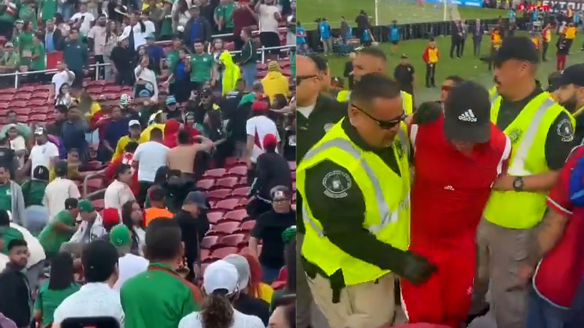 Violentas peleas entre hinchas en el partido de Colombia contra México