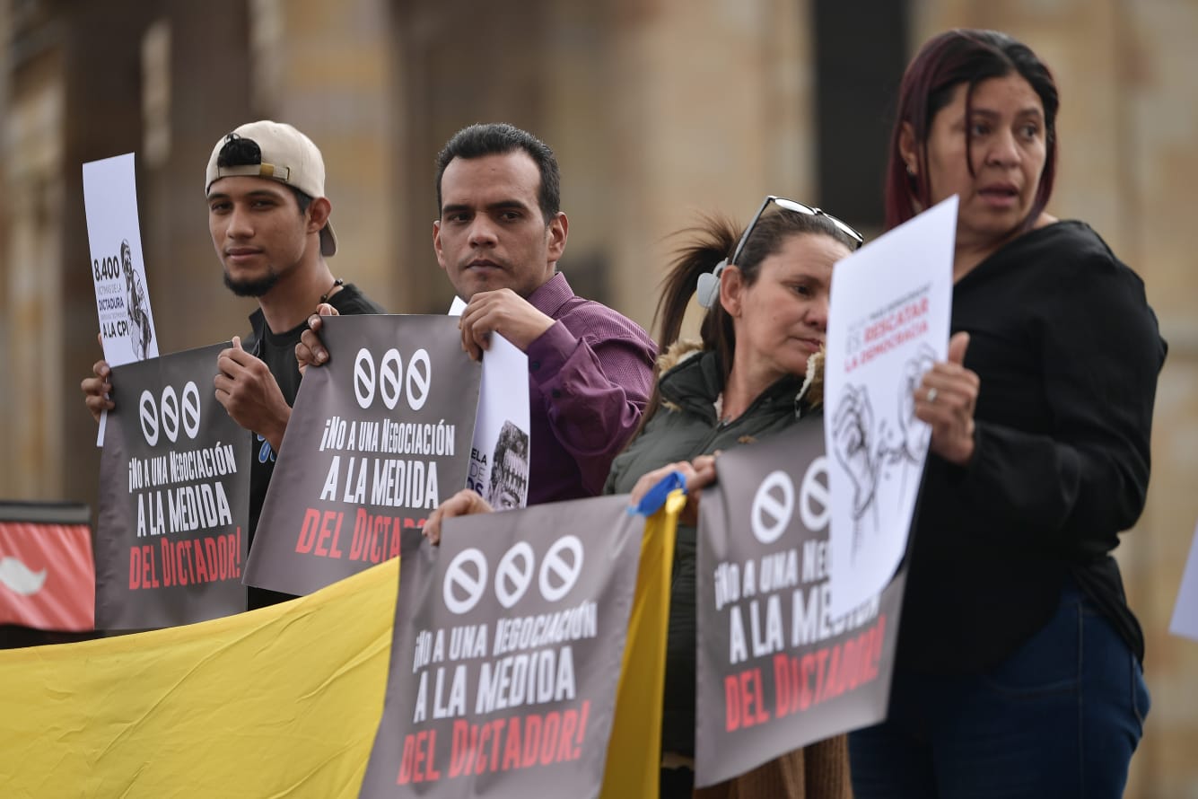 Protesta contra la cumbre por Venezuela