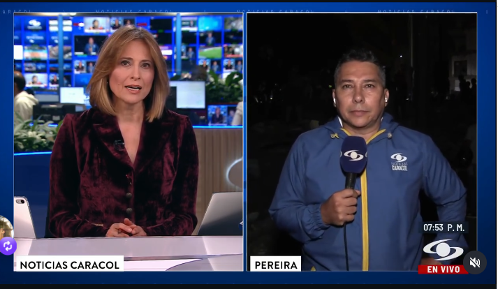 Periodista de ‘Noticias Caracol’ se quiebra al reportar terremoto: su familia fue afectada