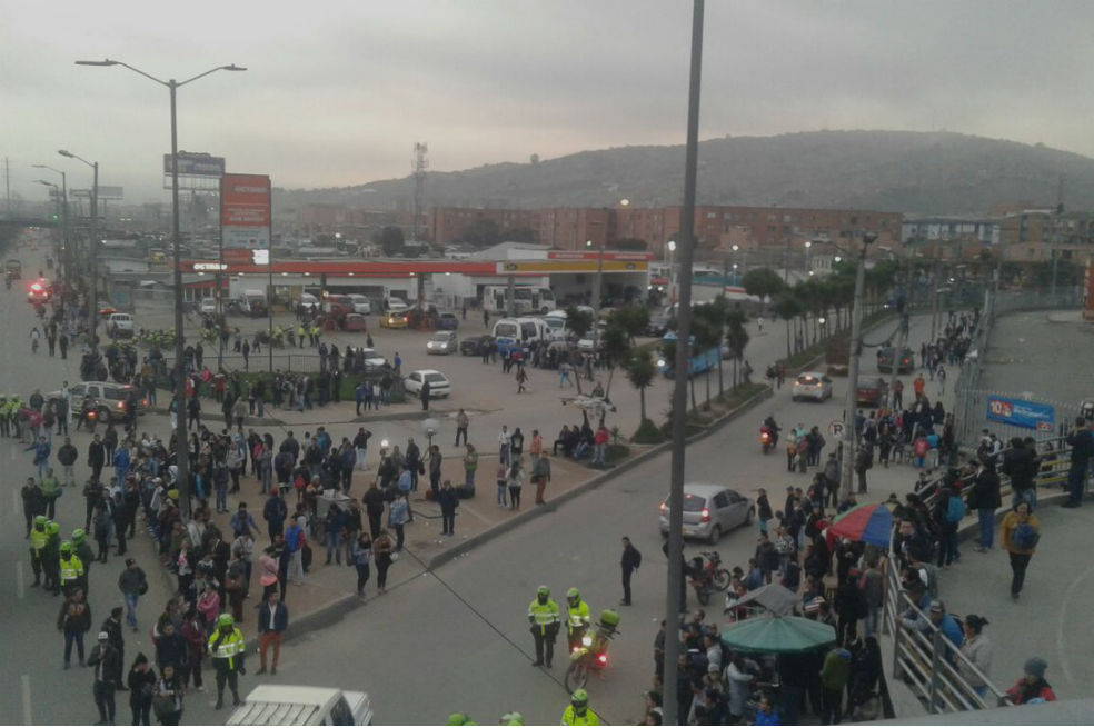 Caos de movilidad en Soacha por protestas de transportadores