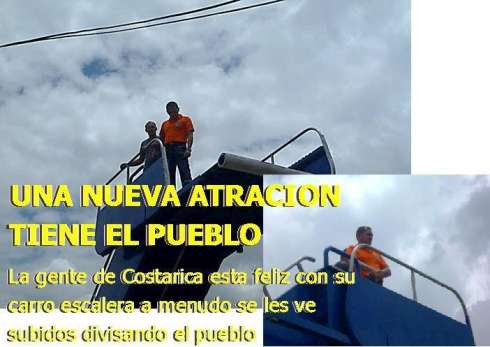 Carro para bajar pasajeros de un avión en un lugar donde no hay aeropuerto