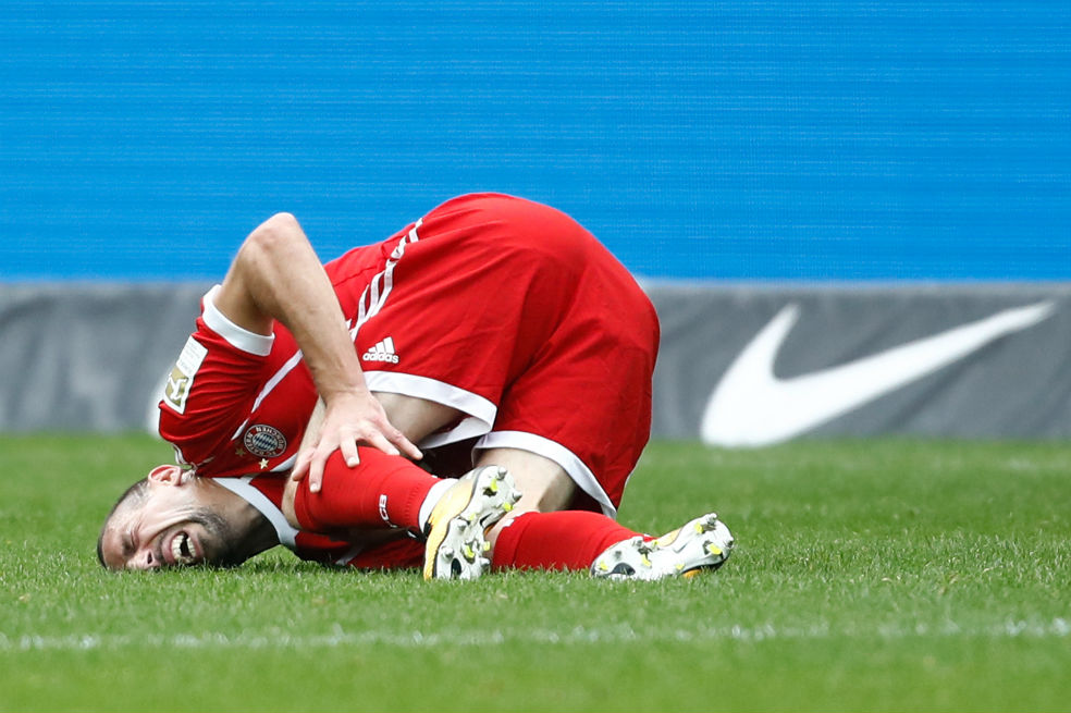 Ribery sufrió una rotura del ligamento exterior de la rodilla izquierda