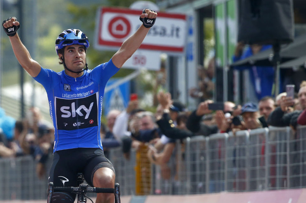 Mikel Landa dedica su triunfo de etapa a Scarponi
