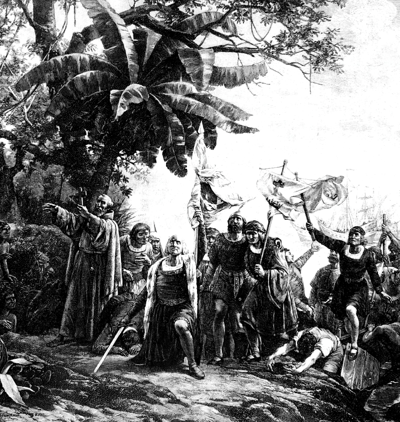 Ilustración del siglo 19 sobre la llegada de Colón a Guanahani. Nos educaron en la idea de que América surgió para la historia en 1492, cuando aquí la historia comenzó hace más de 20 mil años. / DigitalVision
