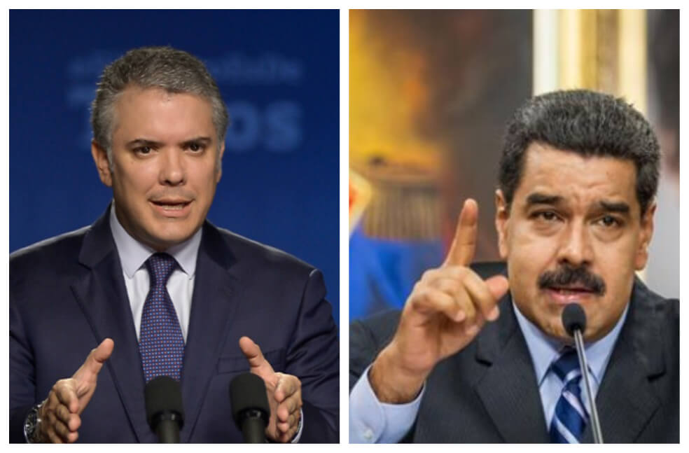 El presidente de Colombia, Iván Duque, y el mandatario venezolano, Nicolás Maduro. / Archivo / AFP