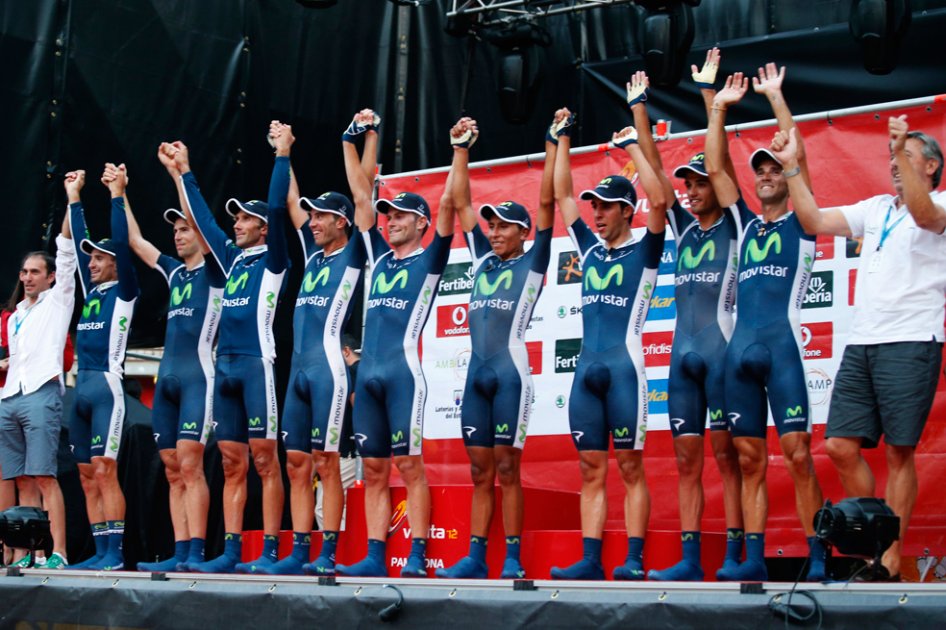Movistar ganó la crono por equipos de la Vuelta a España
