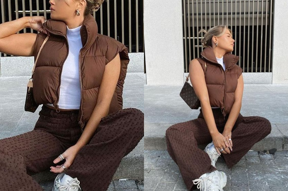 Chaleco pare mujeres de moda en otoño