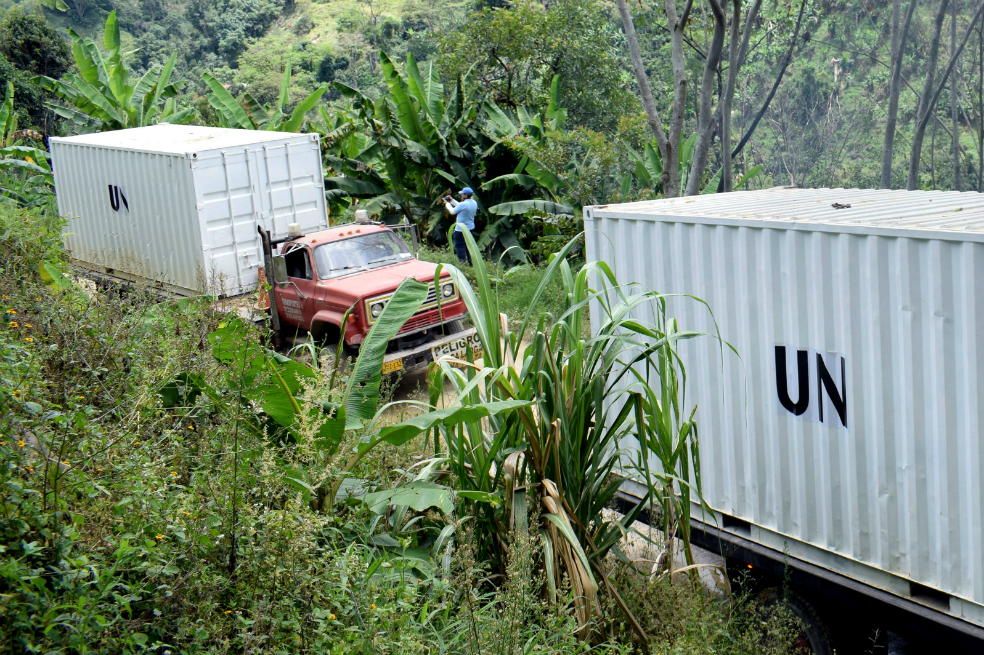 Se han evacuado contenedores con armas de siete zonas veredales: Misión de la ONU