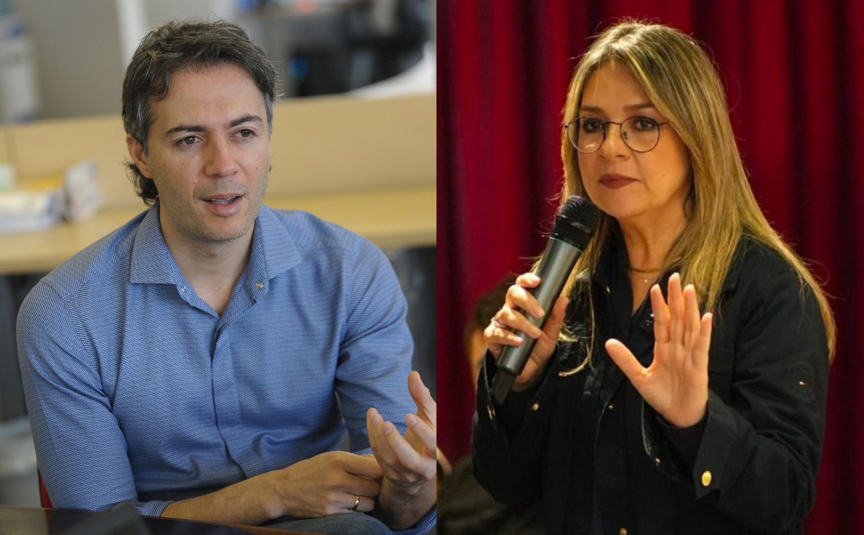 Exalcalde de Medellín Daniel Quintero y periodista Vicky Dávila.