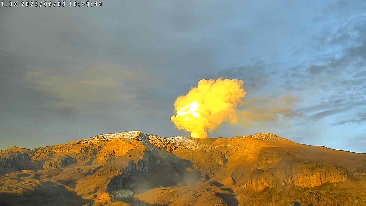 El estado del volcán del Nevado del Ruiz en este sábado