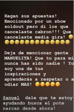Story de Arcangel en Instagram