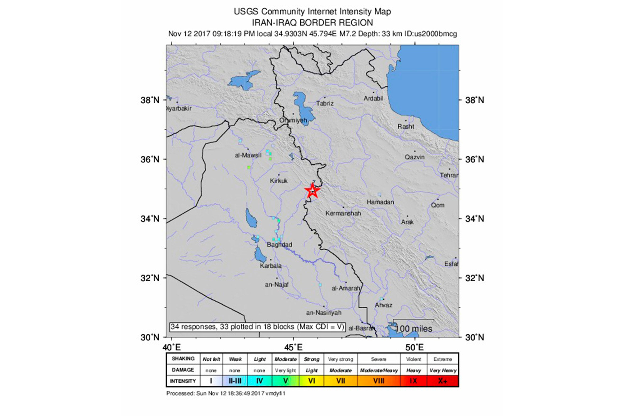 61 muertos y 300 heridos deja terremoto de 7,3 grados en frontera entre Irán e Irak
