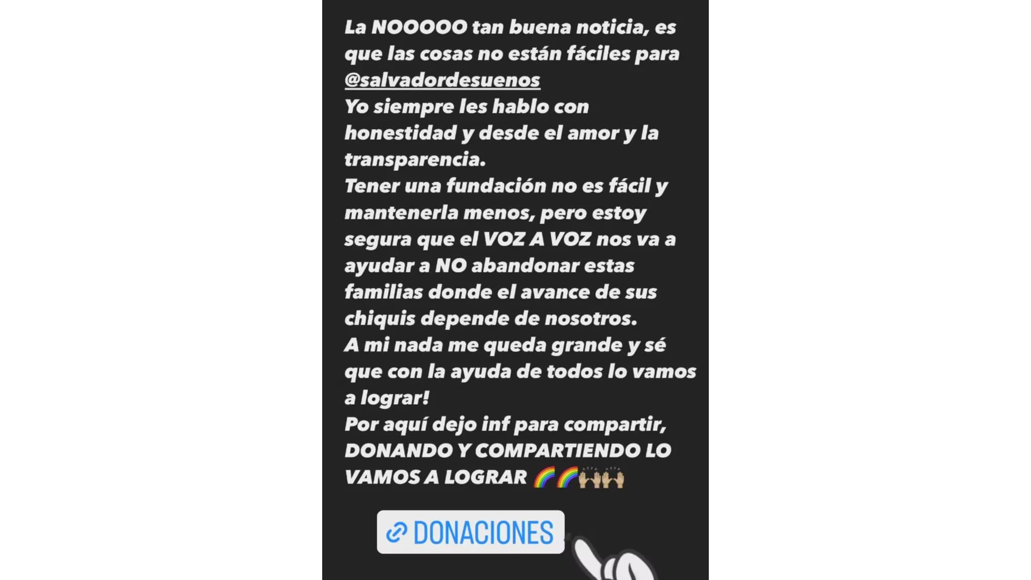 Carolina Cruz atraviesa por días difíciles con su fundación ‘Salvador de sueños’