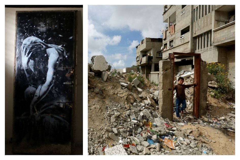 Habitante de Gaza vende graffiti de Banksy por 180 dólares