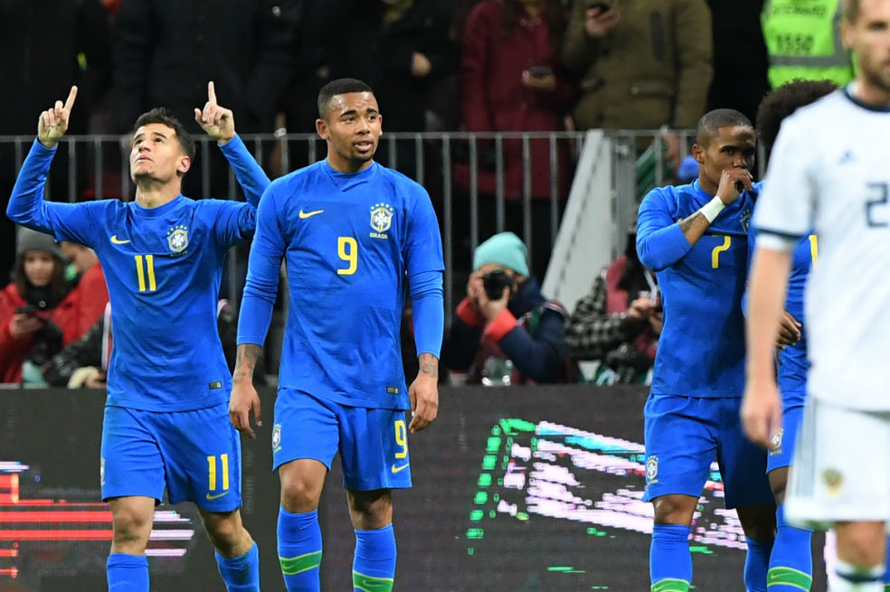 Brasil golea 3-0 a Rusia en Moscú en amistoso preparatorio para Copa del Mundo
