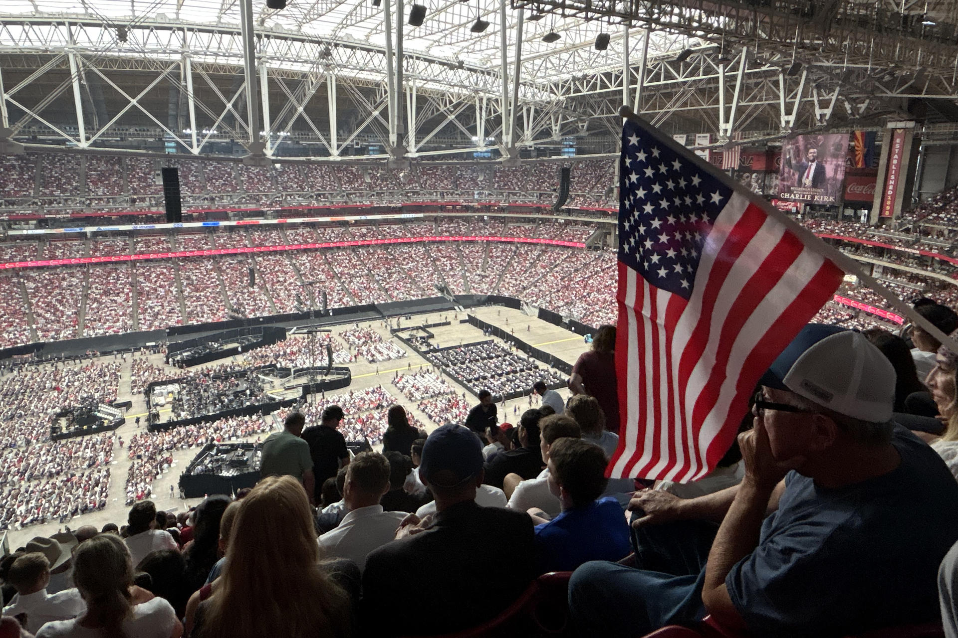 Así fue el homenaje a Charlie Kirk en Arizona: Trump y líderes republicanos presentes