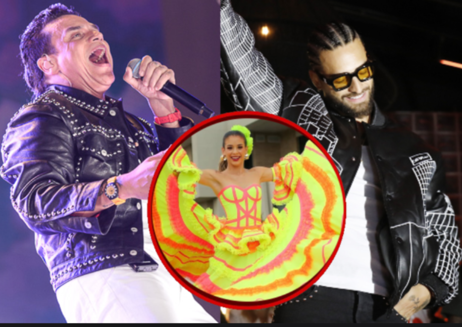 Maluma y Silvestre Dangond en la Coronación de los Reyes del Carnaval 2025