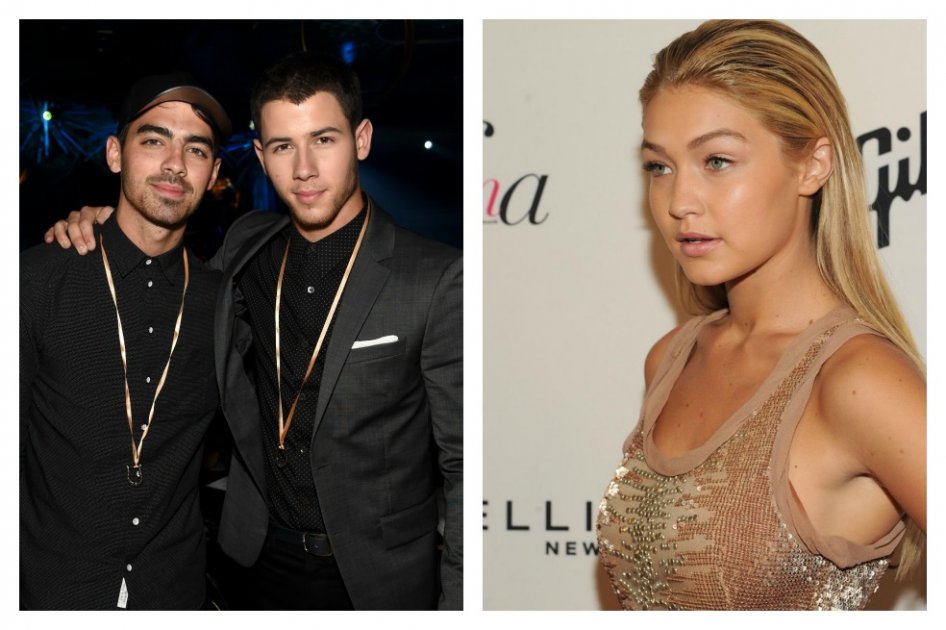 Joe Jonas, Nick Jonas y Gigi Hadid.