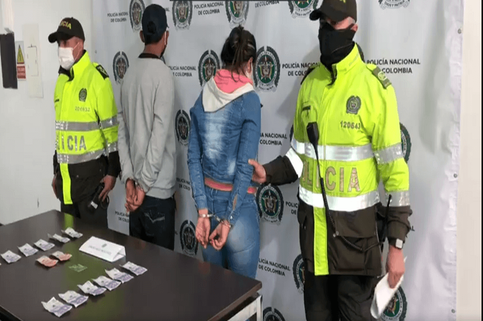 Capturan pareja que, por medio de ventas, entregaba dinero falso a bogotanos