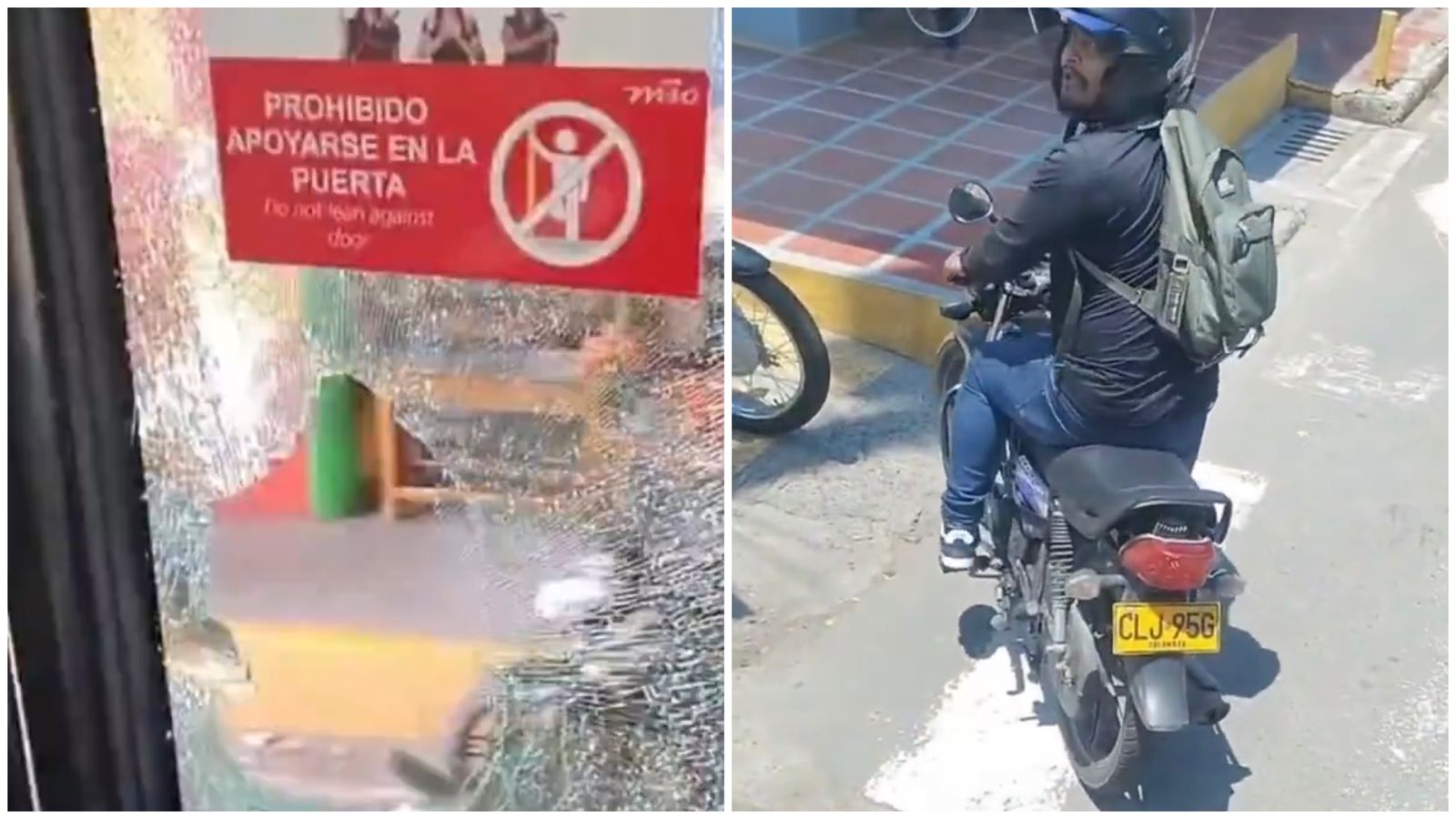 Motociclista lanzó piedra a un bus del MÍO: esto dijo Metrocali