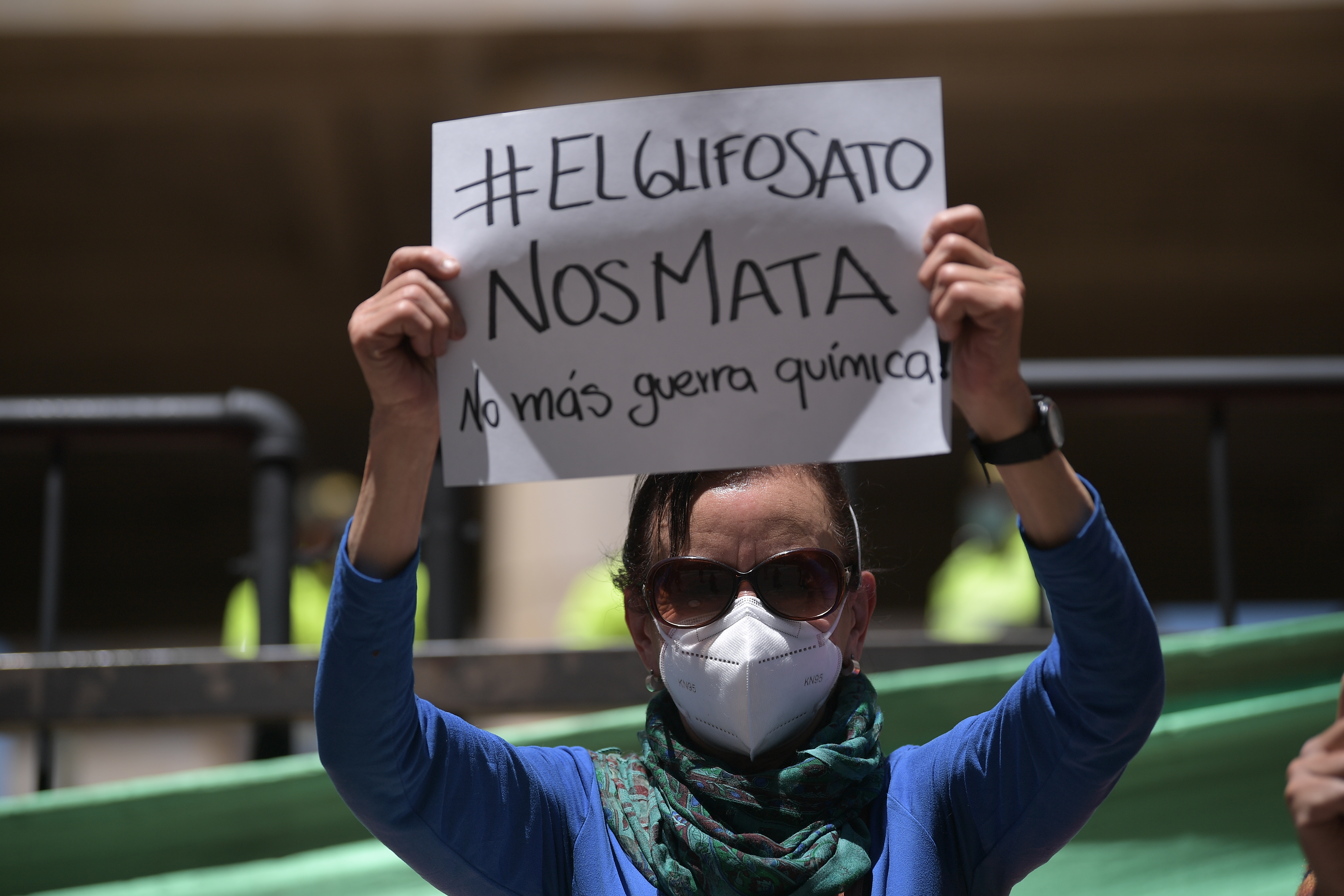 Protesta contra el uso de Glifosato como medio de erradicación.