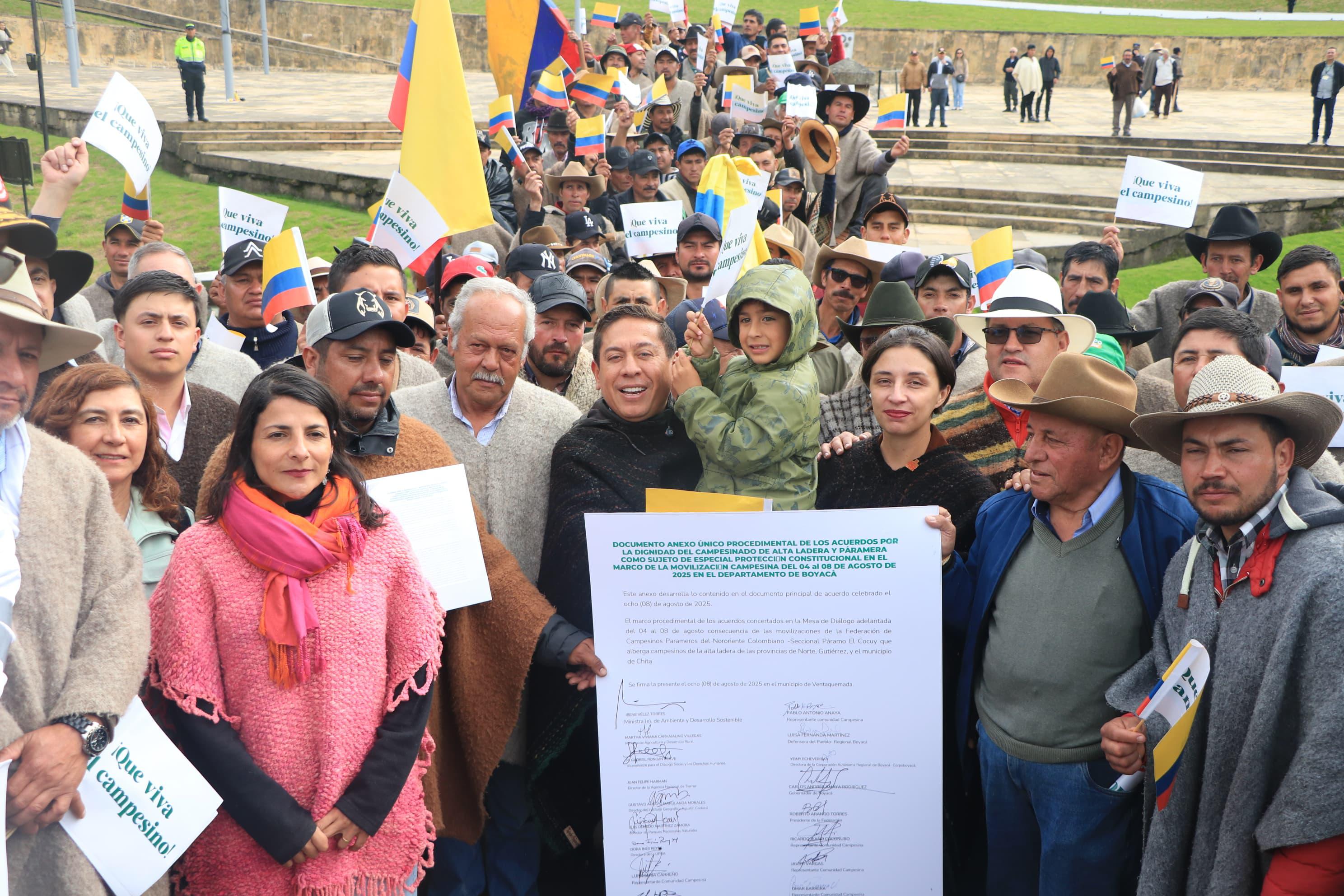 Fin del paro campesino en Boyacá: los 10 acuerdos que hicieron con el Gobierno